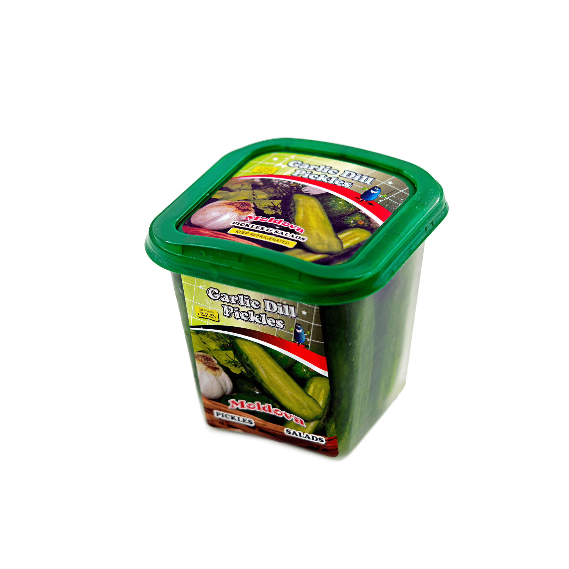 Garlic Dill Pickles 16 oz x 12 Moldova Pickles and Salads